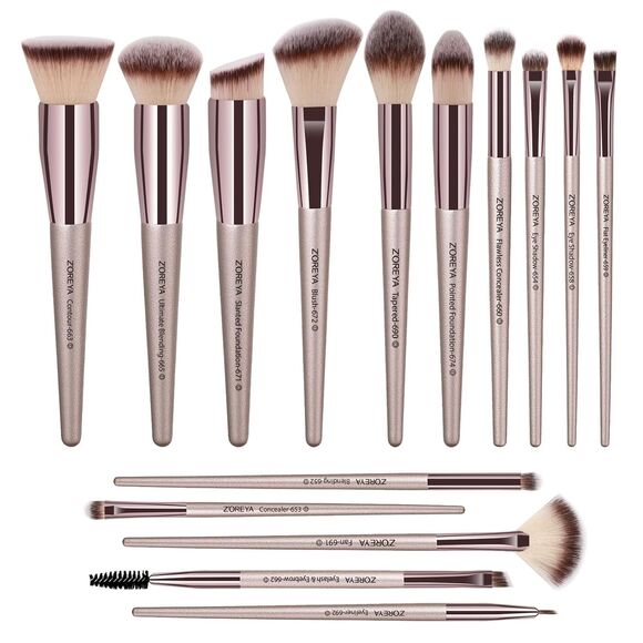 Zoreya Other - ZOREYA Makeup Brushes, 15 Pcs Professional Premium Synthetic Brush Set